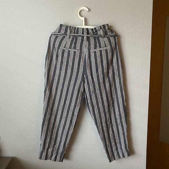 Madewell Paperbag Pants in Deep Indigo Stripe - Picture 6 of 8